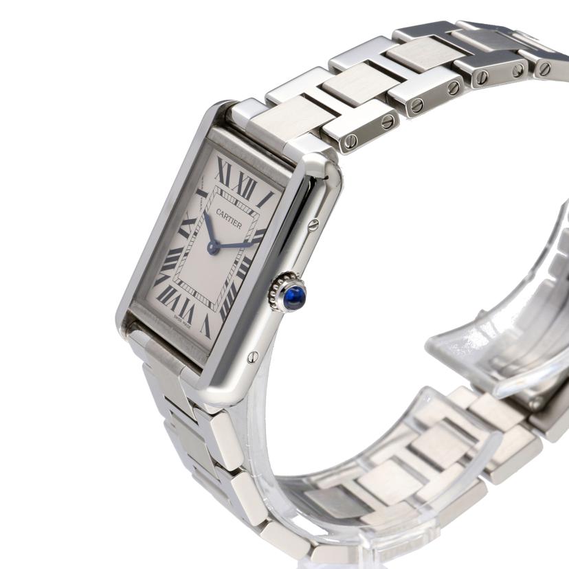 Cartier カルティエ タンク ブランド時計 アナログ時計 ローマ文字盤 オールステンレス QZ/タンクソロSM/ローマン/クォーツ/SS/W5200013//518*****/Aランク/75