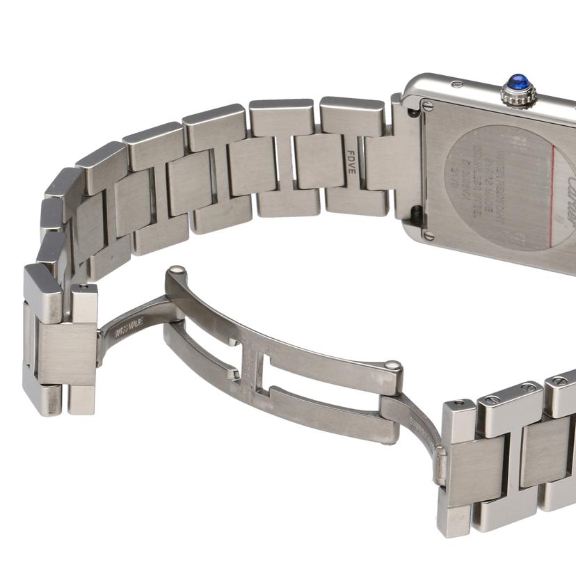 Cartier カルティエ タンク ブランド時計 アナログ時計 ローマ文字盤 オールステンレス QZ/タンクソロSM/ローマン/クォーツ/SS/W5200013//518*****/Aランク/75