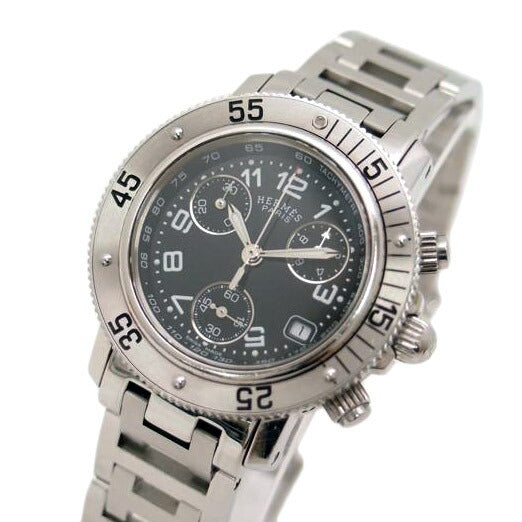 HERMES エルメス 腕時計 ダイバーズ/クリッパー・クロノグラフ・ブラック/レディース/クオーツ/CL2.310//1805228/ABランク/69
