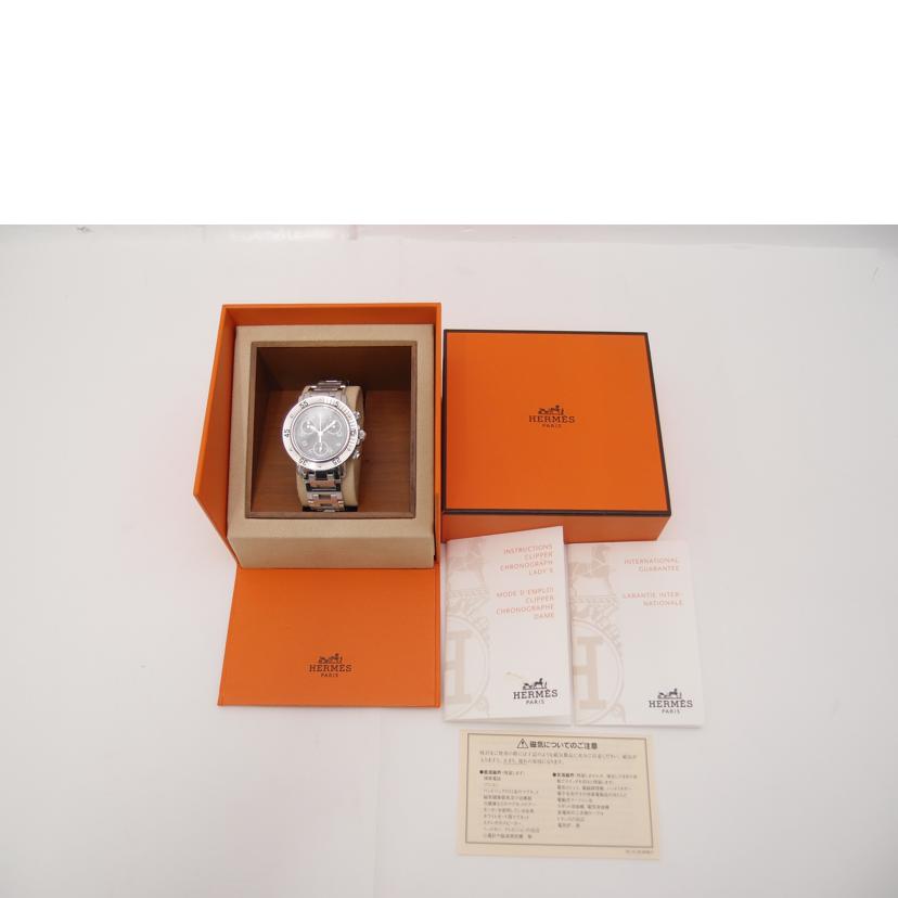 HERMES エルメス 腕時計 ダイバーズ/クリッパー・クロノグラフ・ブラック/レディース/クオーツ/CL2.310//1805228/ABランク/69