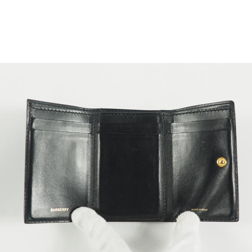 BURBERRY バーバリー/三つ折りコンパクトウォレット/レザー/黒//Bランク/79