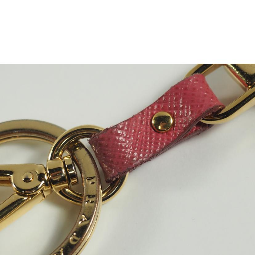 PRADA プラダ/キーリング/SAFFIANO レザー/ピンク/1PP067//Bランク/79