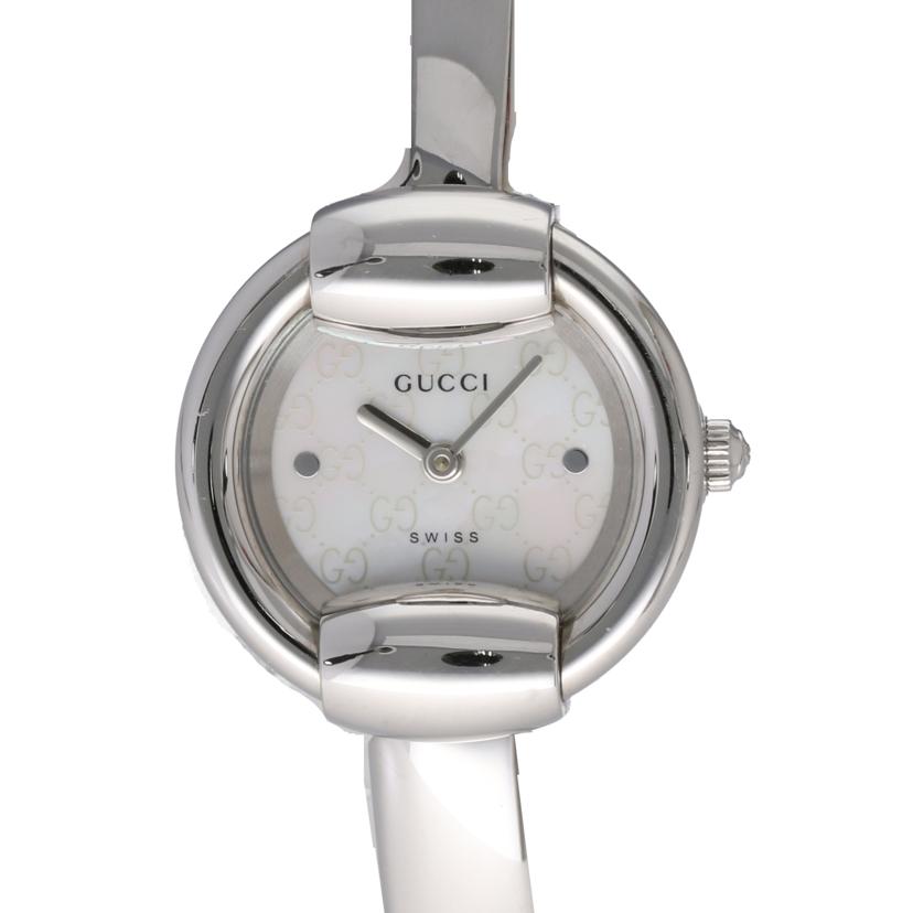 GUCCI グッチ/ラウンドフェイス・バングルウォッチ/ホワイトシェル/クオーツ/YA014510//165*****/ABランク/75