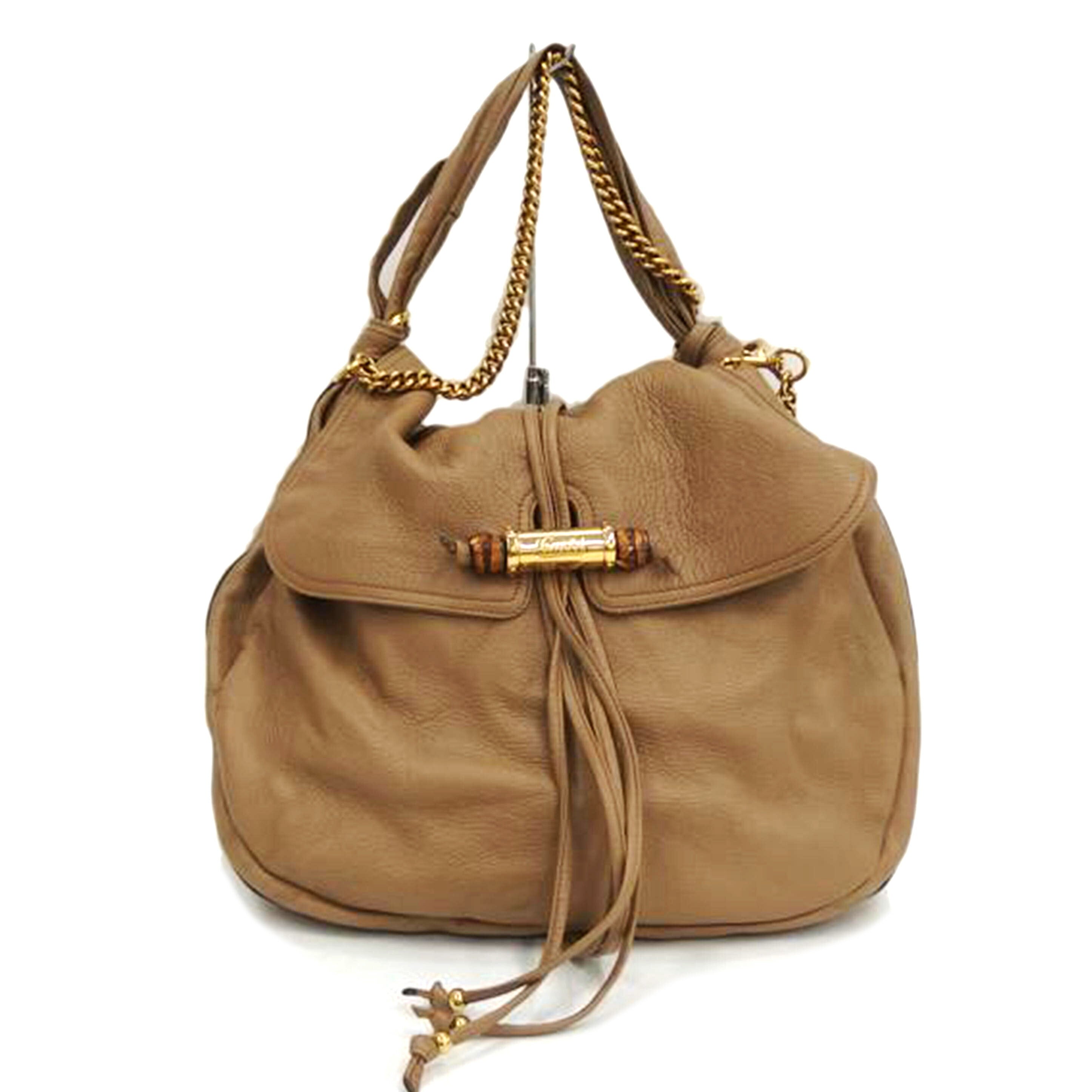 GUCCI グッチ/バンブーチェーンレザーショルダー/232940//214397/ABランク/82