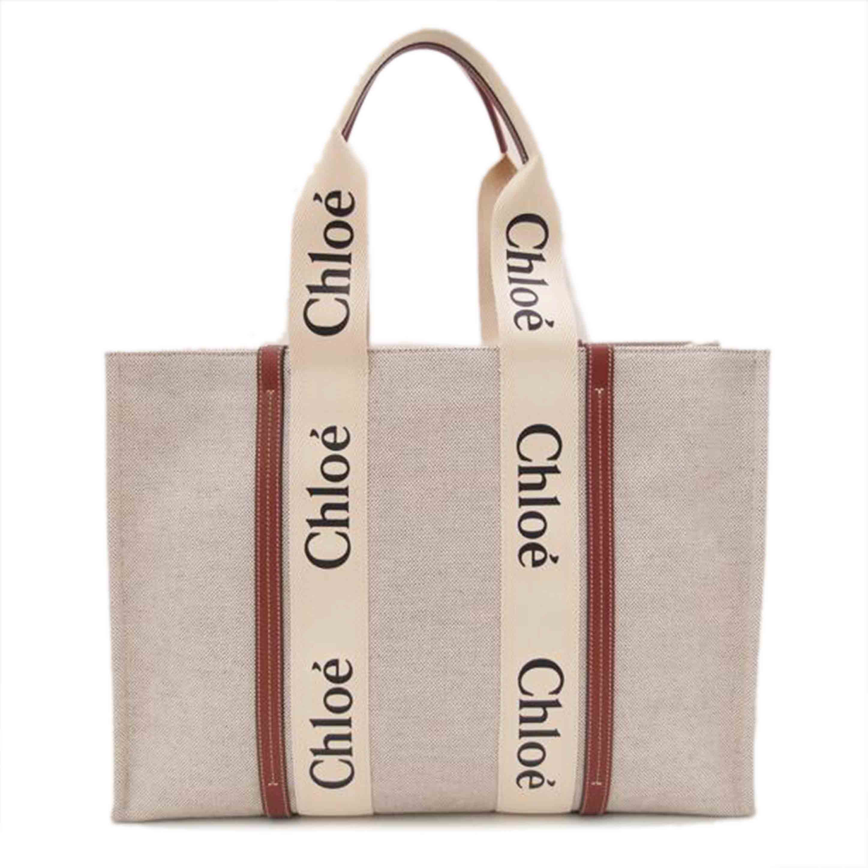 Chloe' クロエ キャンバス トートバック ハンドバック ショルダーバッグ 茶 大型バック レディース/ウッディラージトート/ブラウン/CHC22AS382J2890U//D2C***/SAランク/69