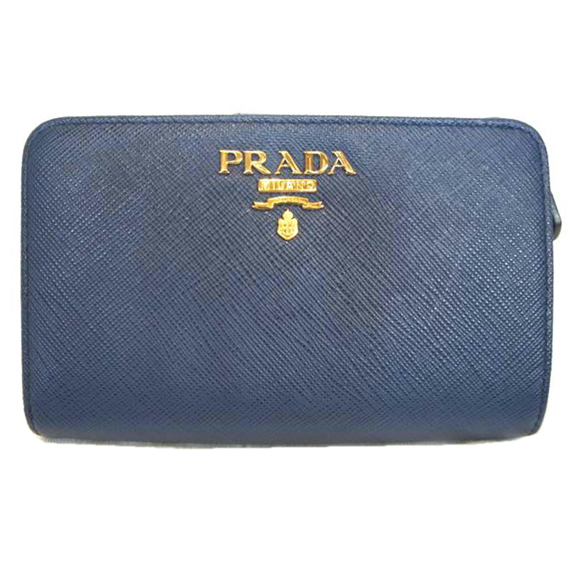 PRADA プラダ/サフィアーノレザーブルーL字ジップウォレット/1ML225//62/Aランク/92