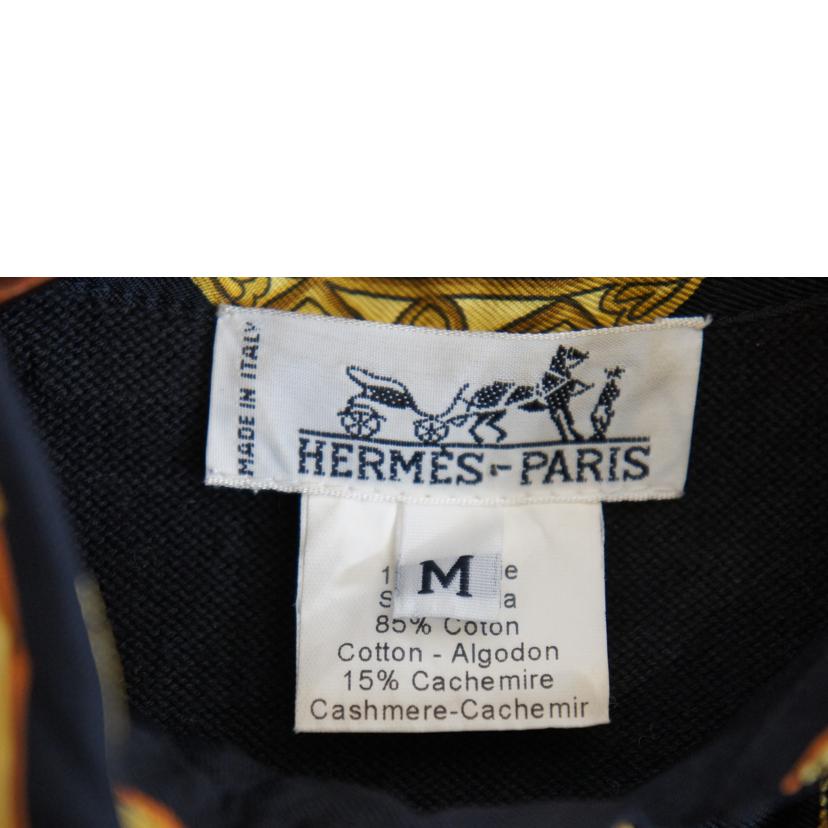 HERMES エルメス/シルクコットンスカーフポロシャツ"PARURES DES SABLES"//ABランク/92