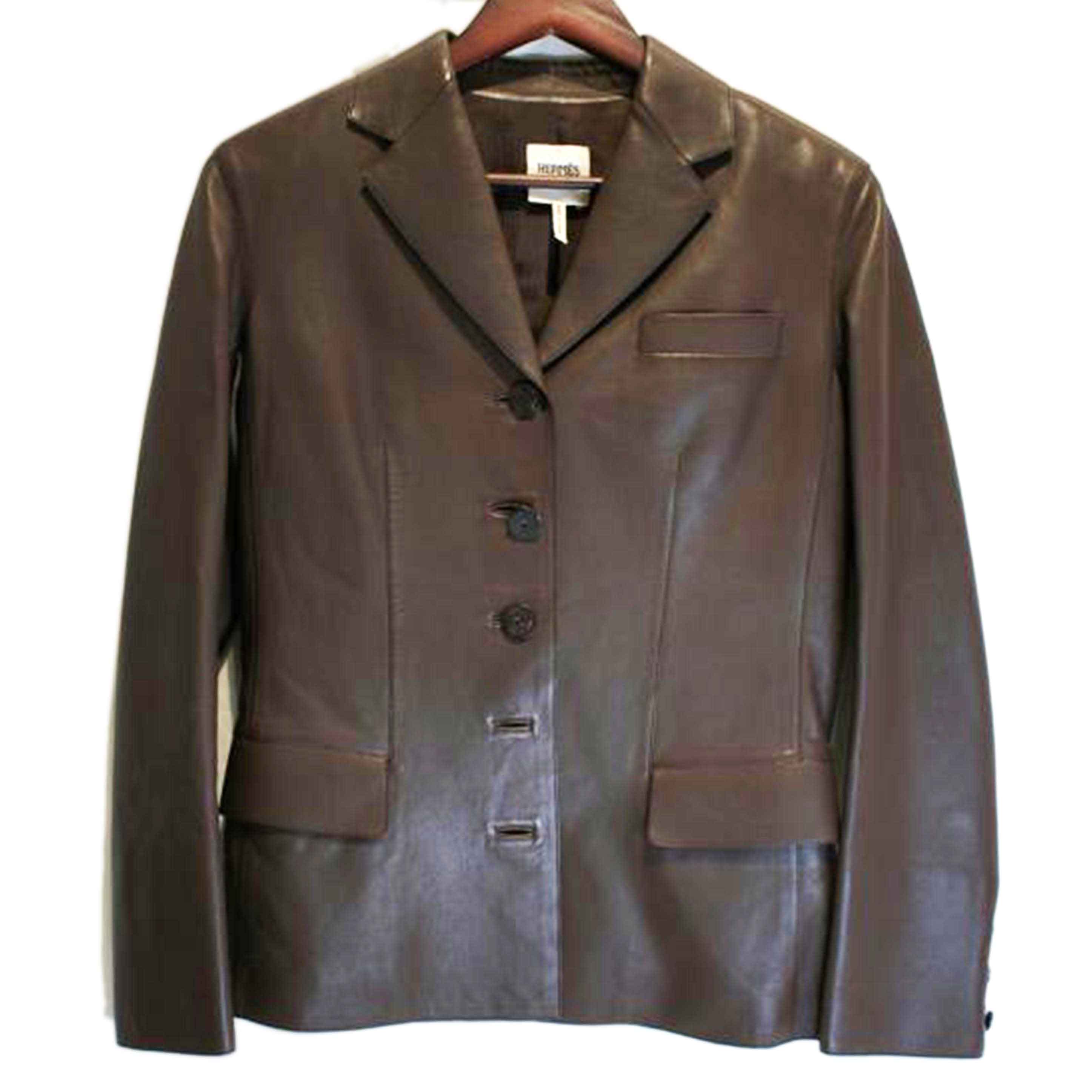 HERMES エルメス/レディースラムレザージャケットブラウン//Aランク/92