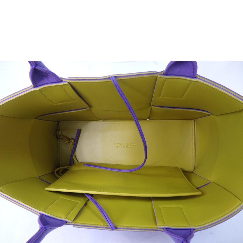 BOTTEGA VENETA ボッテガ ヴェネタ/スモールアルコトート/ラムスキン/パープル×イエロー/652867//Aランク/84