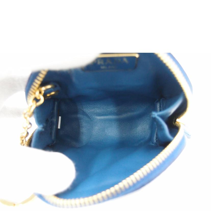 PRADA プラダ 小銭入れ 小物入れ 青 メンズ レディース/サフィアーノ キーリング付コインケース/ブルー//42/SAランク/69