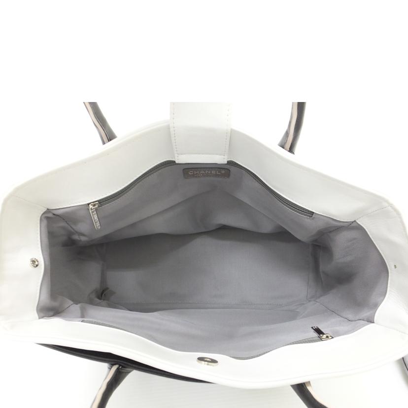 CHANEL シャネル/ココマークラムスキントート/黒×白/Gカード//127*****/Bランク/88