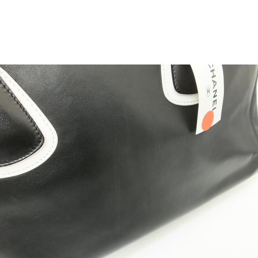 CHANEL シャネル/ココマークラムスキントート/黒×白/Gカード//127*****/Bランク/88