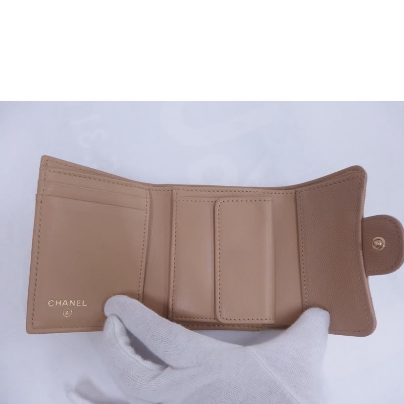 CHANEL シャネル/スモールフラップウォレット/キャビア/ベージュ/AP0712//284*****/ABランク/82