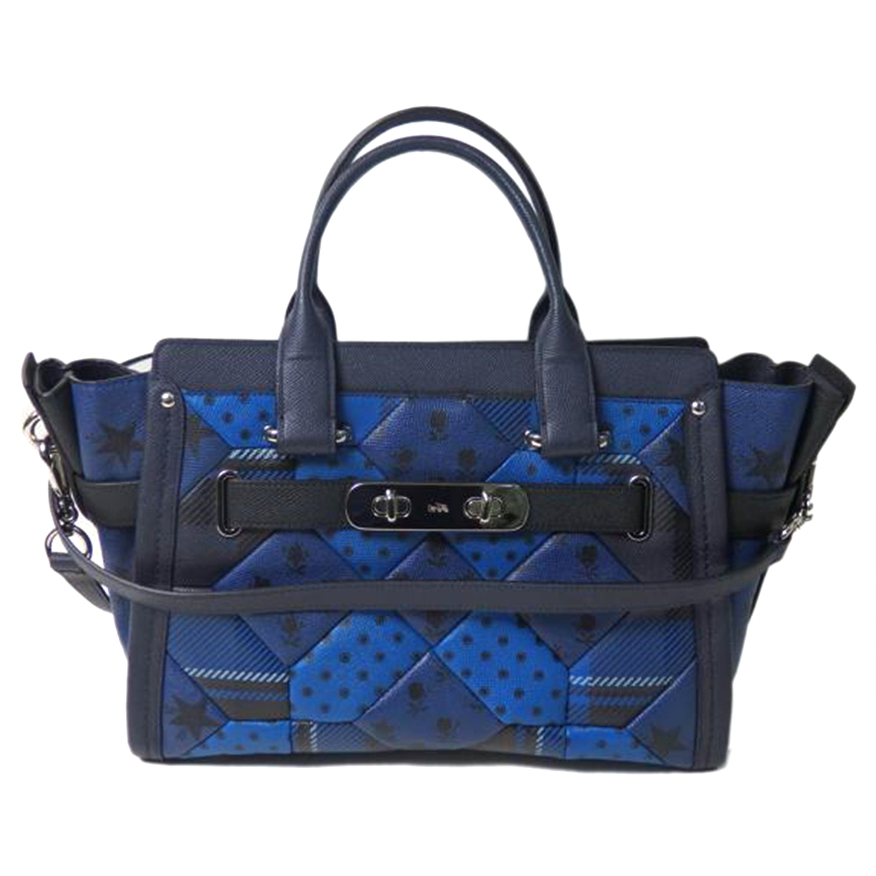 COACH コーチ/スワッガーキャリーオール2wayバッグ/ダークネイビー×ブルー/34558//L1493/Aランク/84