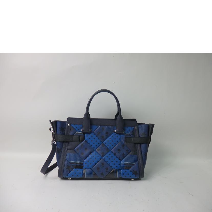 COACH コーチ/スワッガーキャリーオール2wayバッグ/ダークネイビー×ブルー/34558//L1493/Aランク/84