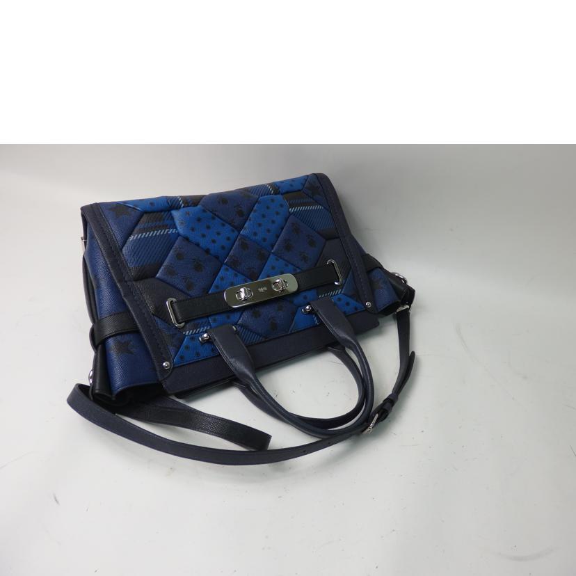 COACH コーチ/スワッガーキャリーオール2wayバッグ/ダークネイビー×ブルー/34558//L1493/Aランク/84