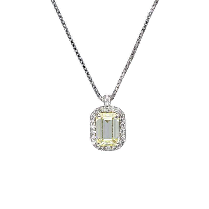 /◎ PT900/850ダイヤネックレス1.173/0.12ct//Aランク/75