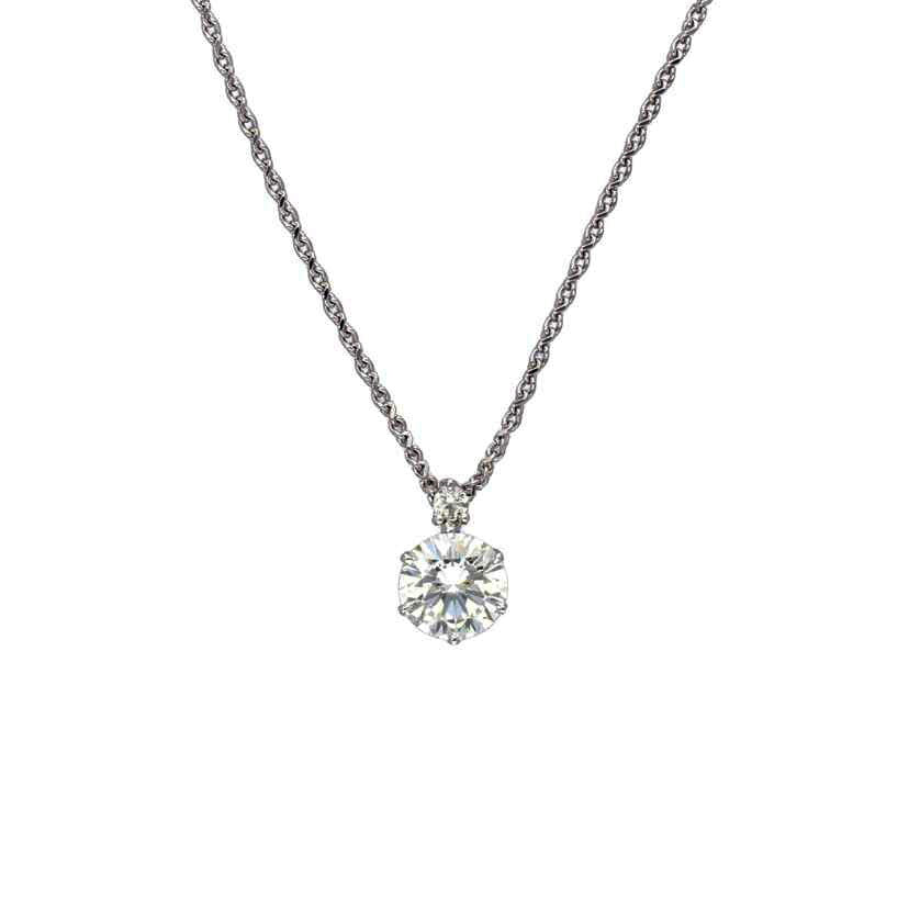 /◎ PT850ダイヤネックレス1.093/0.09ct//Aランク/75