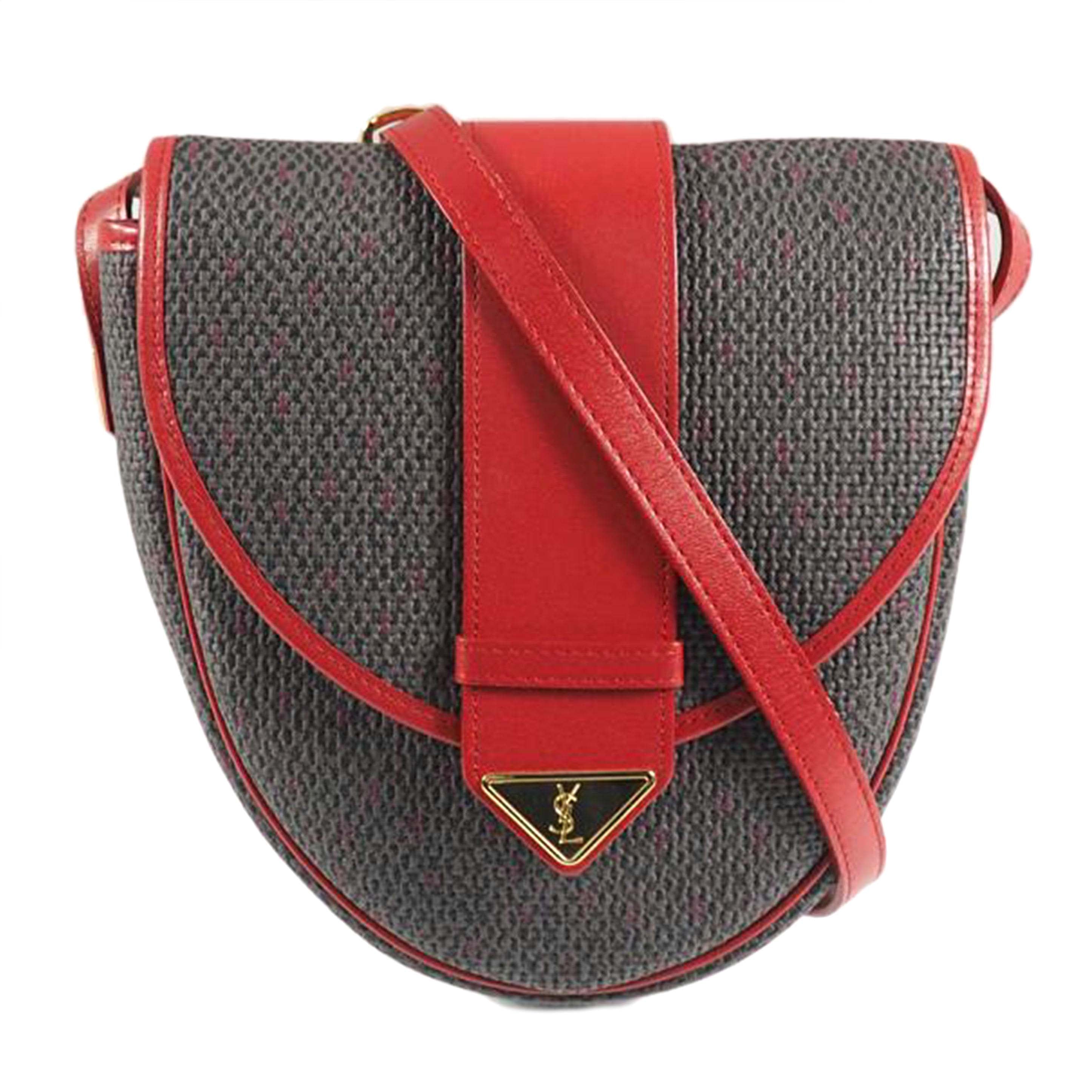 YSL イブサンローラン/ショルダーポシェット/DECOUVERTE PVC レザー/マルチ赤//Bランク/79