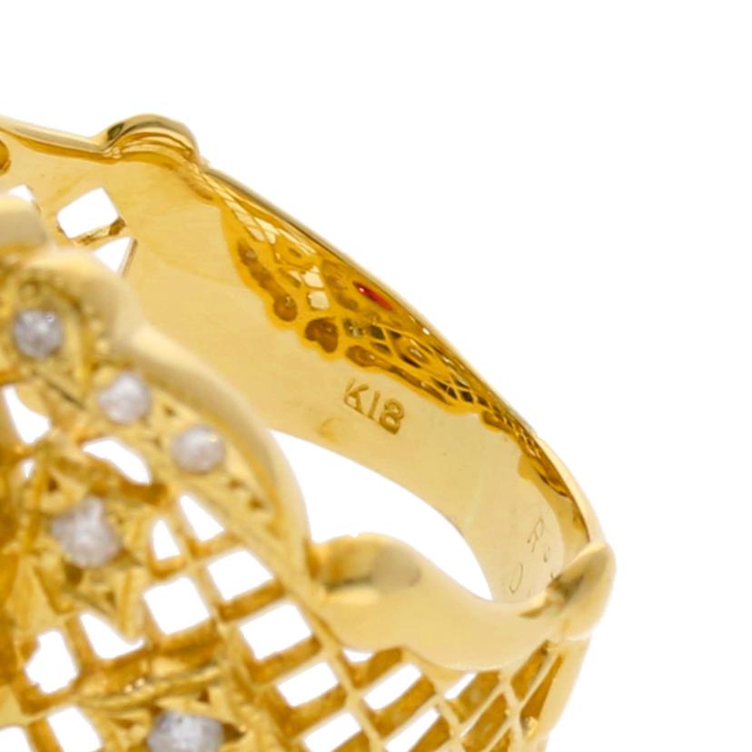 / K18ルビーダイヤリング0.48/D0.41ct//Aランク/75