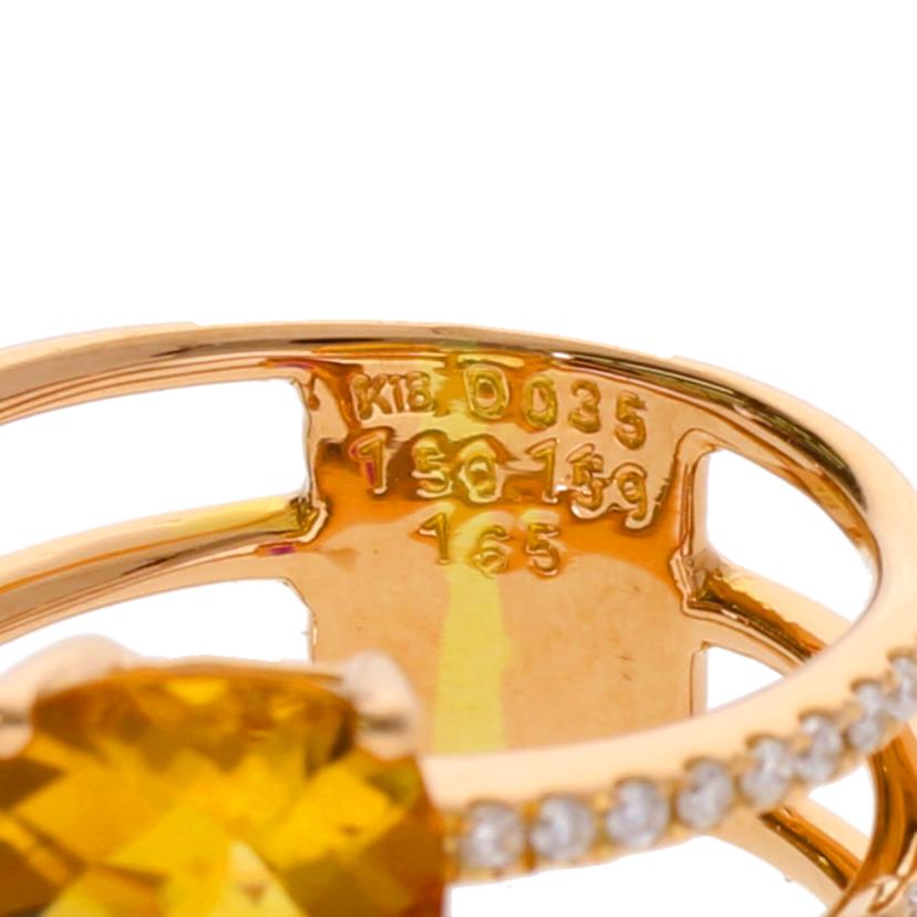 / ◎K18色石ダイヤリング1.50/1.59/1.65/D0.35ct//Aランク/75