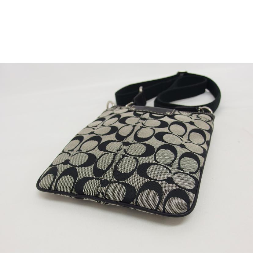 COACH コーチ キャンバス/シグネチャーミニショルダーバッグ/グレー×ブラック//Aランク/04