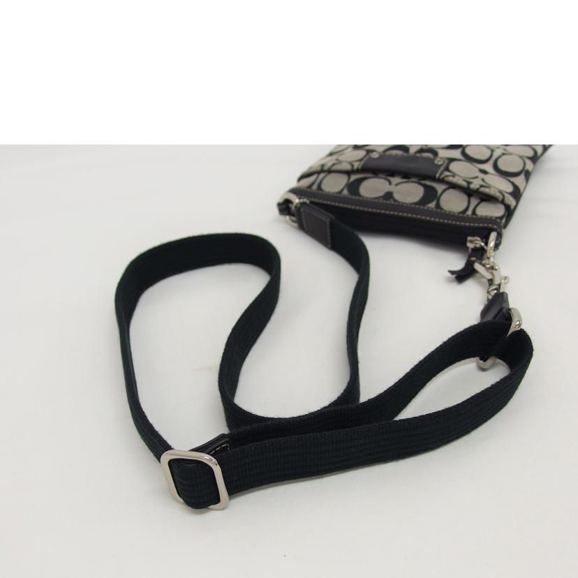 COACH コーチ キャンバス/シグネチャーミニショルダーバッグ/グレー×ブラック//Aランク/04