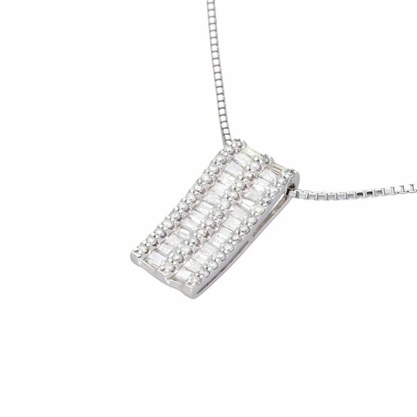 / K18WGダイヤネックレス1.13ct//Aランク/75