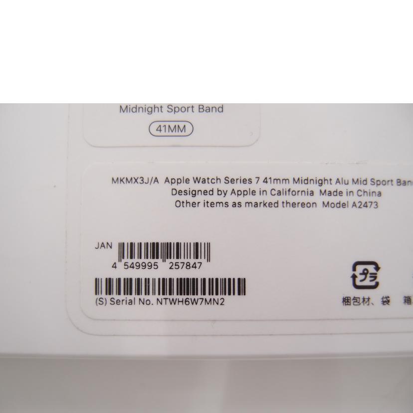 Apple アップル/Apple Watch Series 7 GPSモデル 41mm/MKMX3J/A//NTWH6W7MN2/ABランク/69