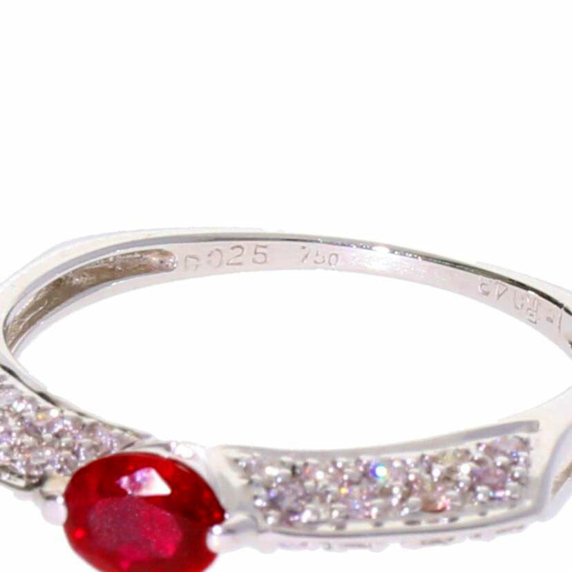 / K18ルビーダイヤリング0.43/D0.25ct//Aランク/75