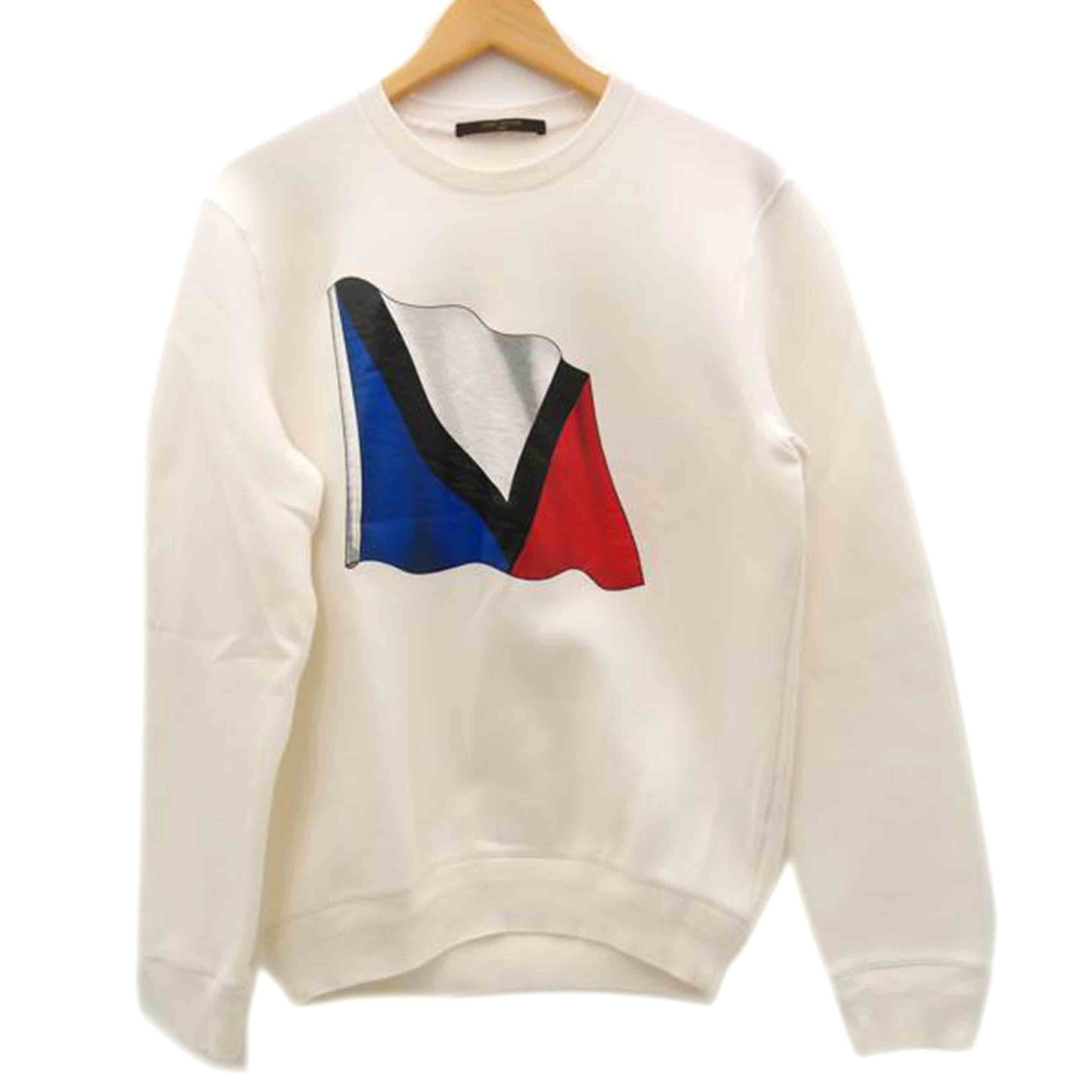 LOUIS VUITTON ルイ・ヴィトン トレーナー 白 旗 メンズ/ガストンVフラッグスウェット/ホワイト/XL/RM161M JUJ H9Y03W//CA3****/Aランク/69
