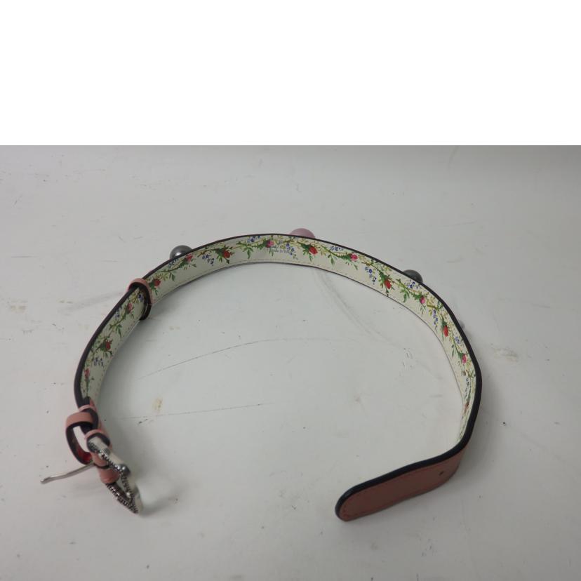 GUCCI グッチ/アングリーキャットフェイクパールチョーカー/ピンク×花柄//Aランク/84