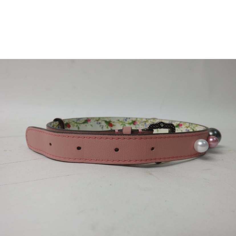 GUCCI グッチ/アングリーキャットフェイクパールチョーカー/ピンク×花柄//Aランク/84