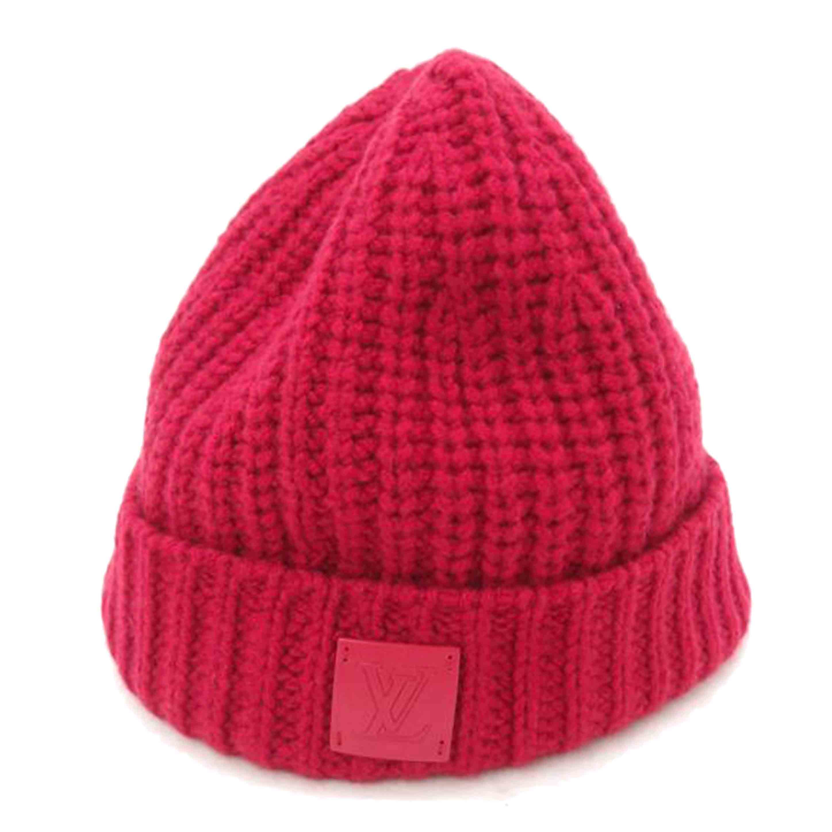 LOUIS VUITTON ルイ・ヴィトン カシミア ニット帽子 レディース メンズ/ニットヘッドハット/レッド/M76048//MY0***/Aランク/69
