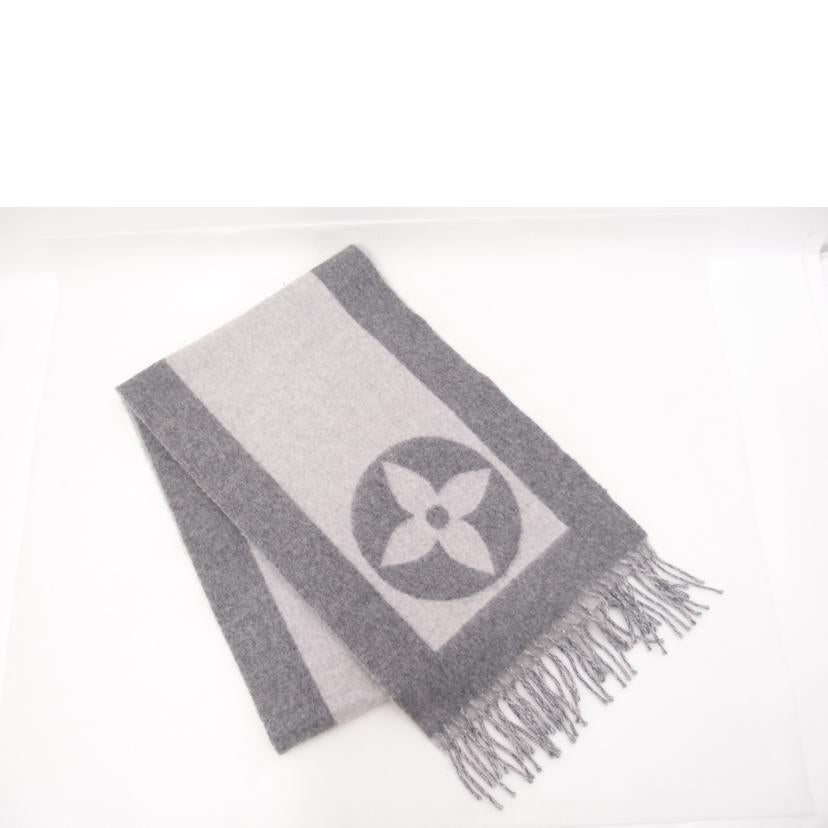 LOUIS VUITTON ルイ・ヴィトン ウール アンゴラ マフラー レディース メンズ/エシャルプカーディフ/グレー/401486//Aランク/69