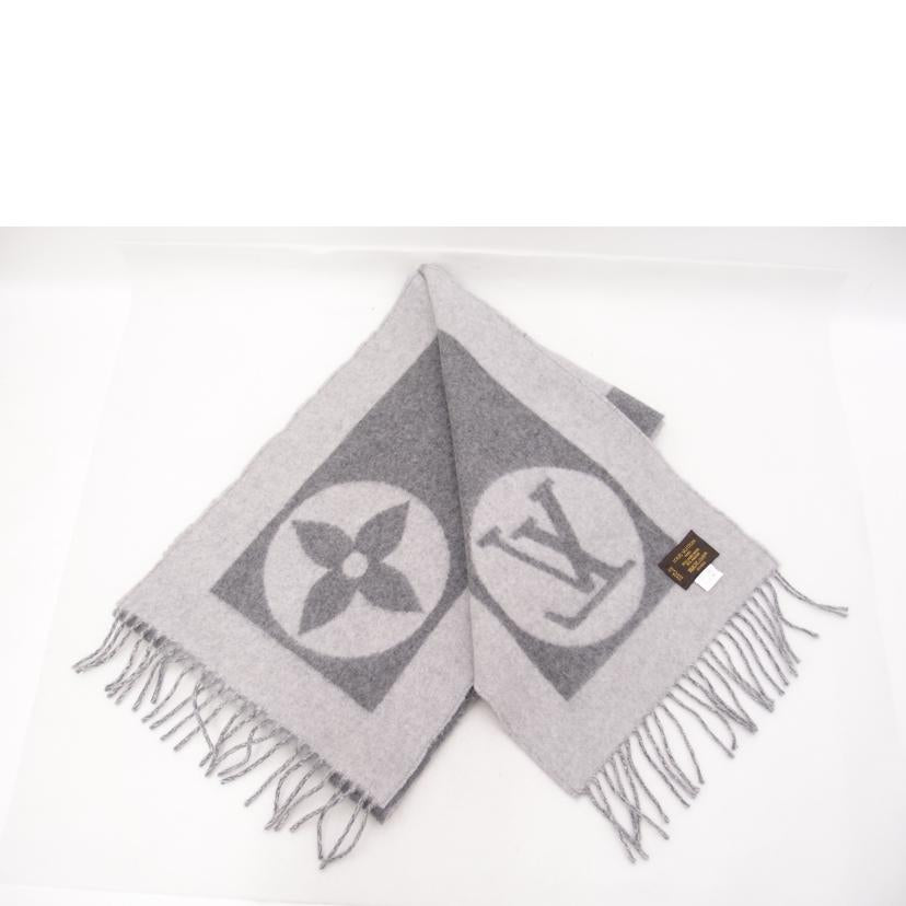 LOUIS VUITTON ルイ・ヴィトン ウール アンゴラ マフラー レディース メンズ/エシャルプカーディフ/グレー/401486//Aランク/69