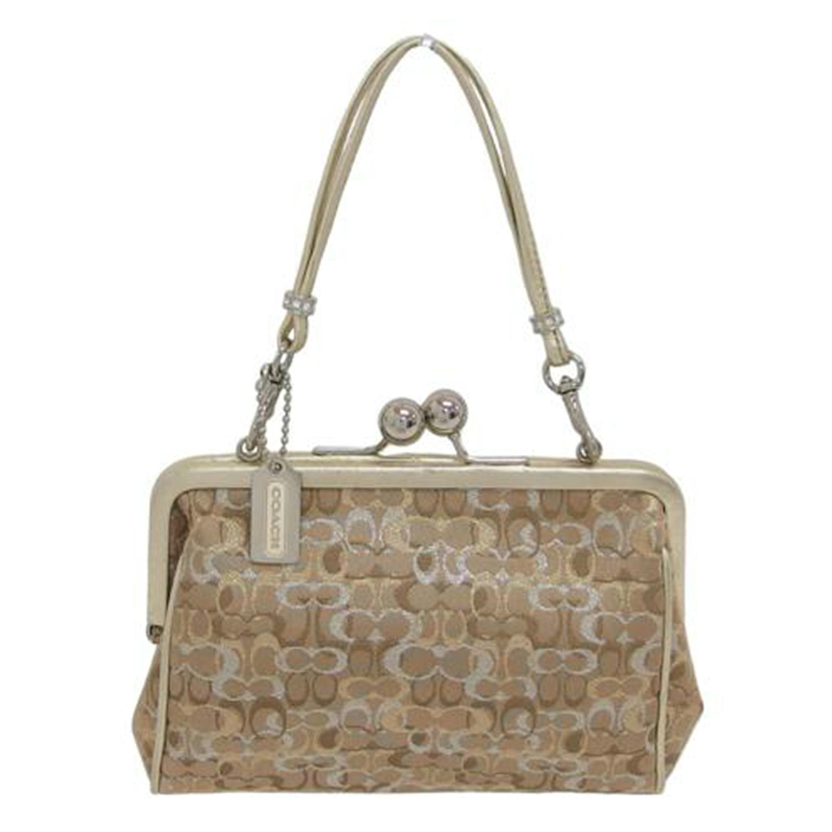 COACH コーチ ミニハンドバッグ ブラウン ゴールド/ミニシグネチャー/ガマ口ハンドポーチ/8948//H04*/ABランク/04