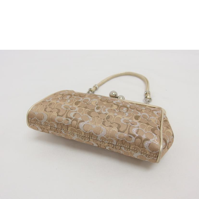 COACH コーチ ミニハンドバッグ ブラウン ゴールド/ミニシグネチャー/ガマ口ハンドポーチ/8948//H04*/ABランク/04