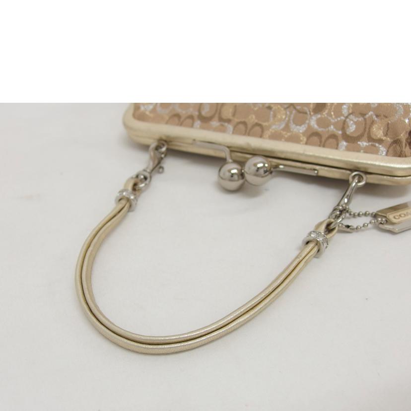 COACH コーチ ミニハンドバッグ ブラウン ゴールド/ミニシグネチャー/ガマ口ハンドポーチ/8948//H04*/ABランク/04