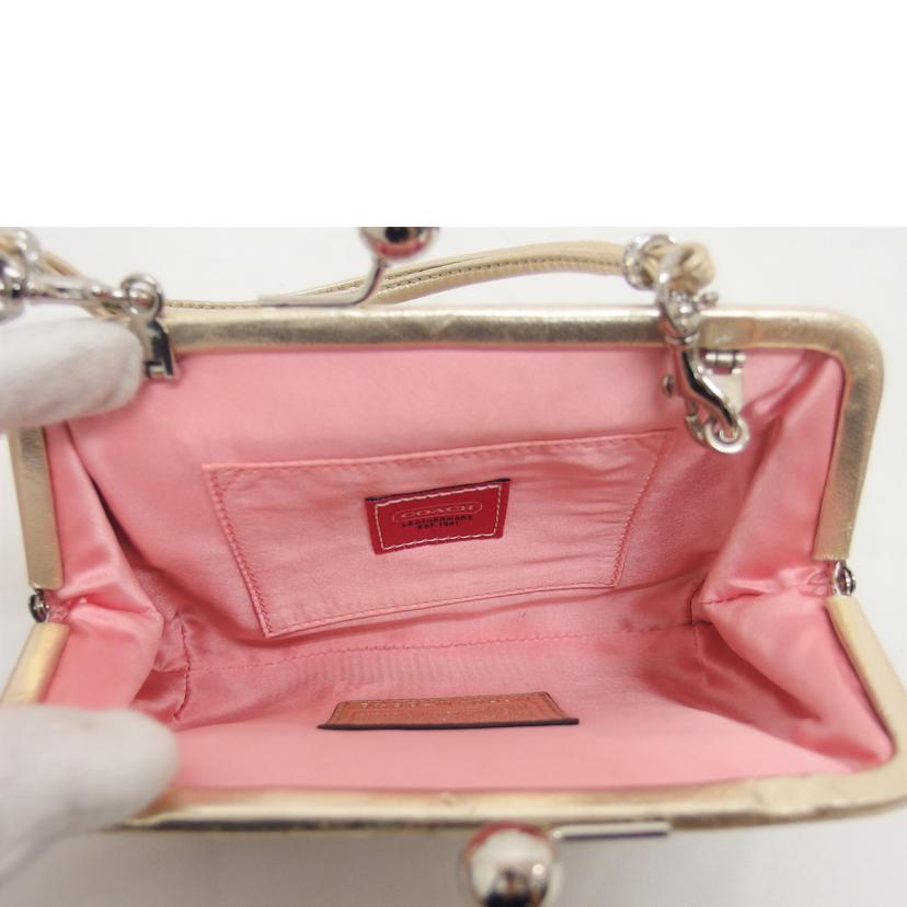 COACH コーチ ミニハンドバッグ ブラウン ゴールド/ミニシグネチャー/ガマ口ハンドポーチ/8948//H04*/ABランク/04