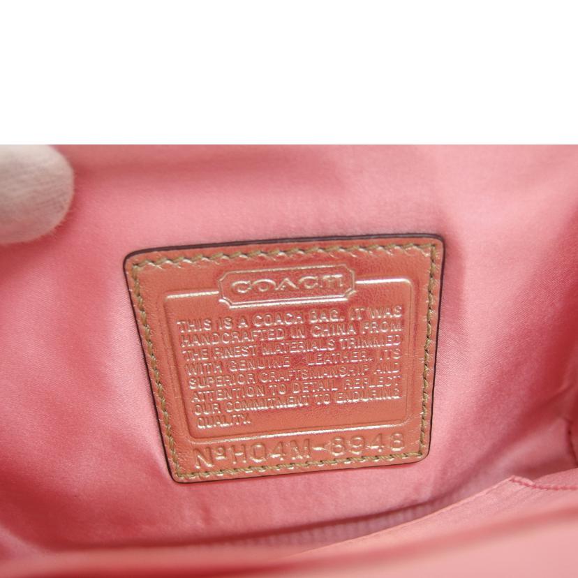 COACH コーチ ミニハンドバッグ ブラウン ゴールド/ミニシグネチャー/ガマ口ハンドポーチ/8948//H04*/ABランク/04