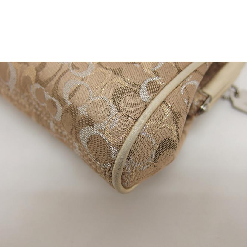 COACH コーチ ミニハンドバッグ ブラウン ゴールド/ミニシグネチャー/ガマ口ハンドポーチ/8948//H04*/ABランク/04