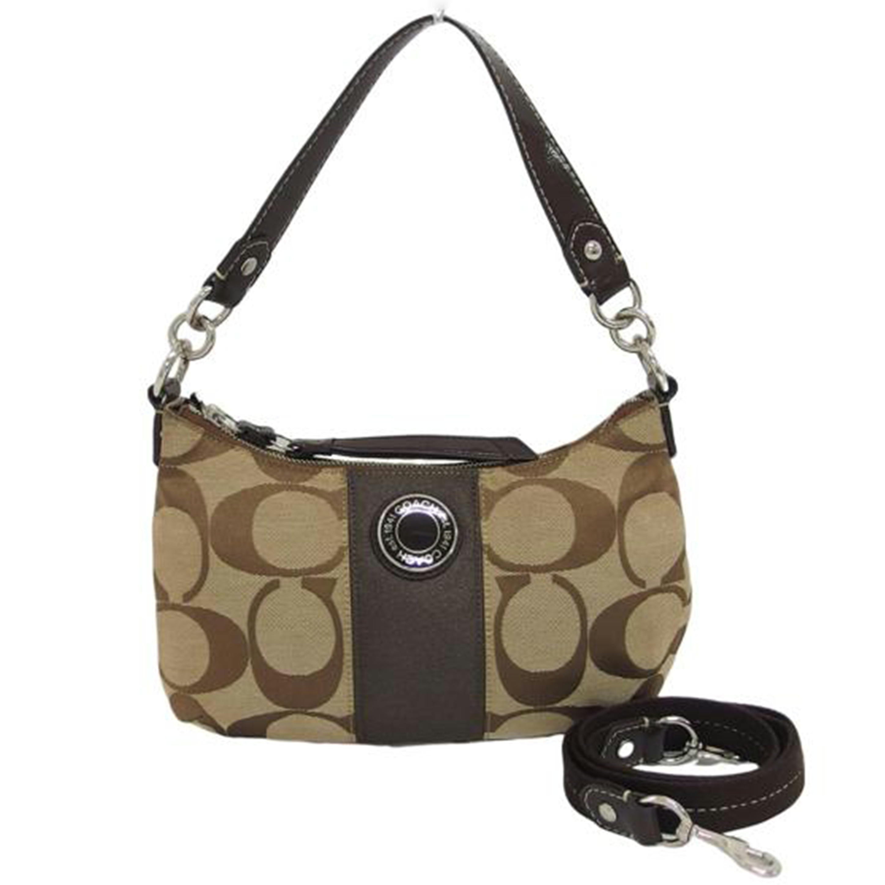 COACH コーチ ハンドバッグ キャンバス ブラウン/シグネチャー2WAYショルダーバッグ/ベージュ/F19218//A12**/ABランク/04