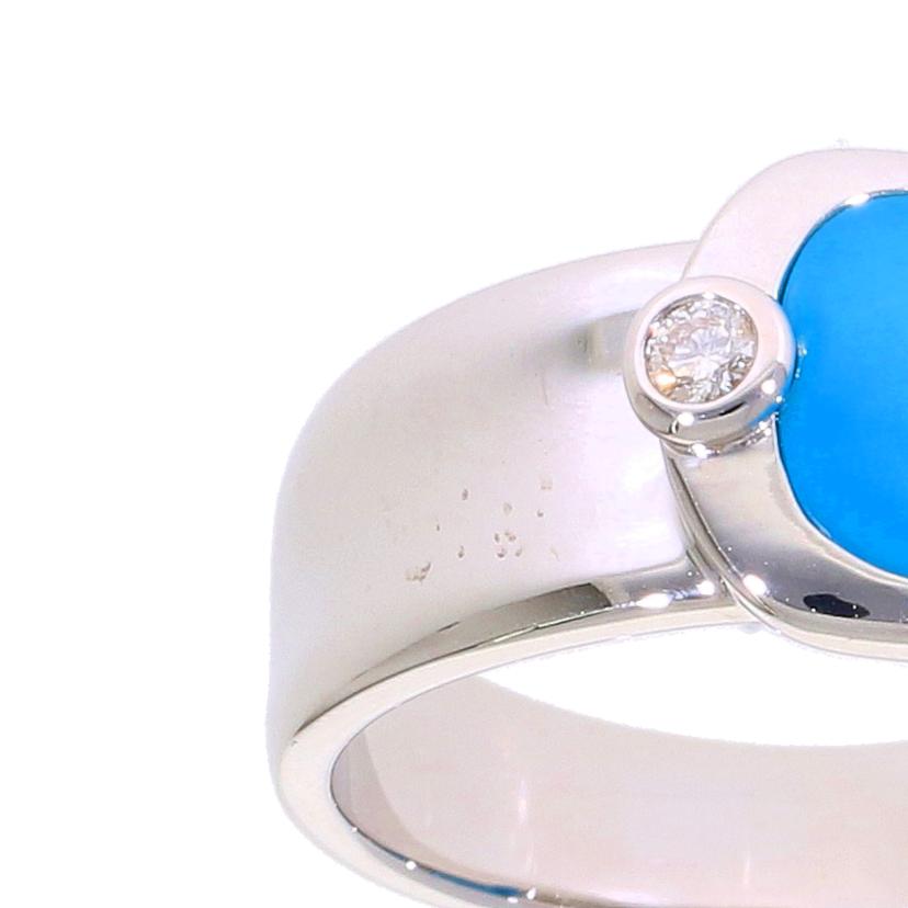 / K18トルコ石ダイヤリング//ABランク/75