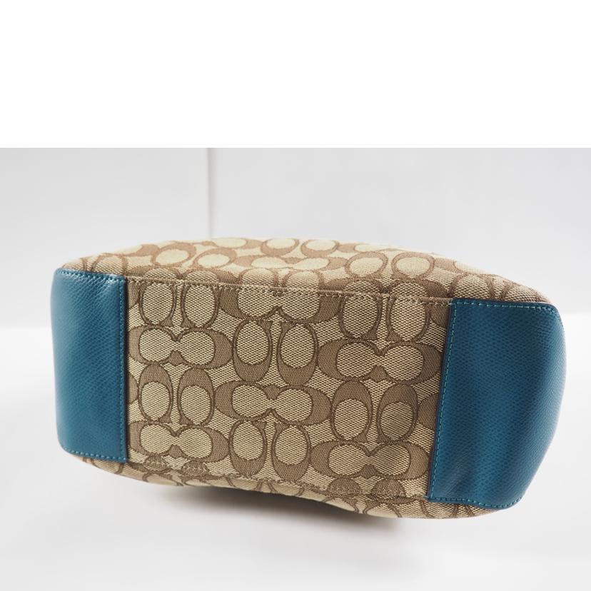 COACH コーチ/トートバッグ/シグネチャー キャンバス/カーキx緑/F55364//Aランク/79