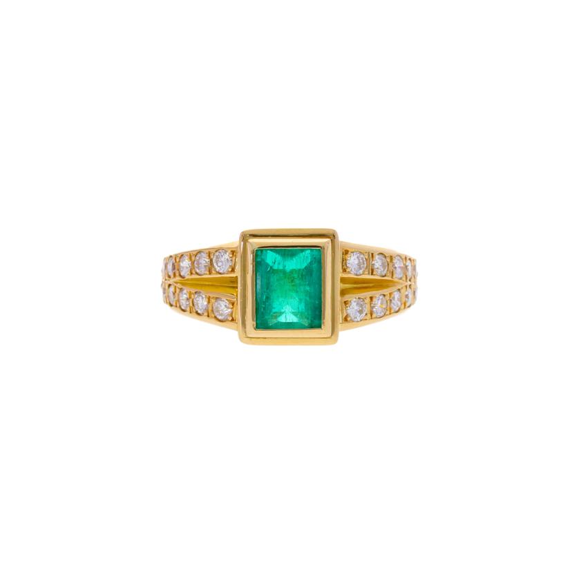 / K18エメラルドダイヤリング0.95/0.36ct//Aランク/75
