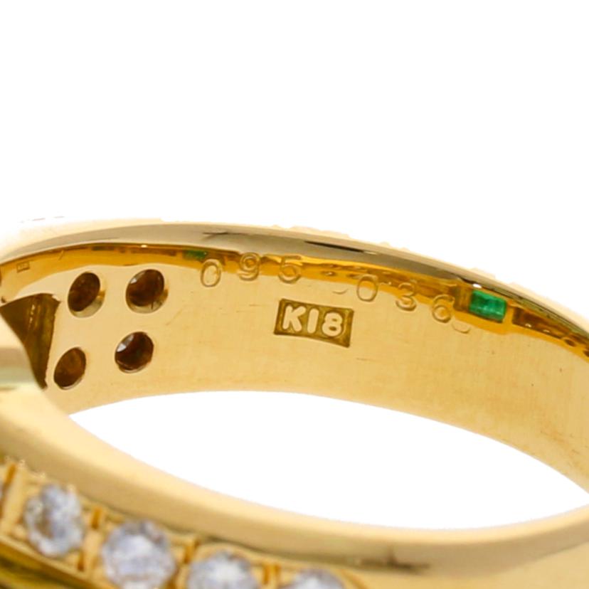 / K18エメラルドダイヤリング0.95/0.36ct//Aランク/75
