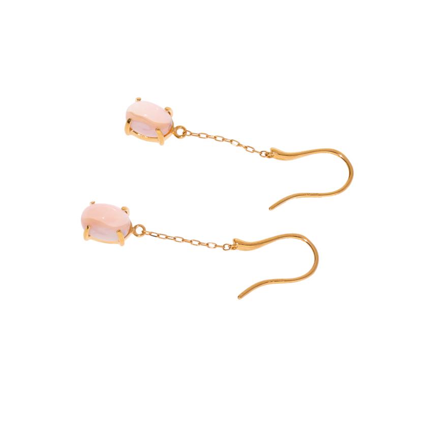 / K18ローズクォーツピアス1.12/1.12//Aランク/75