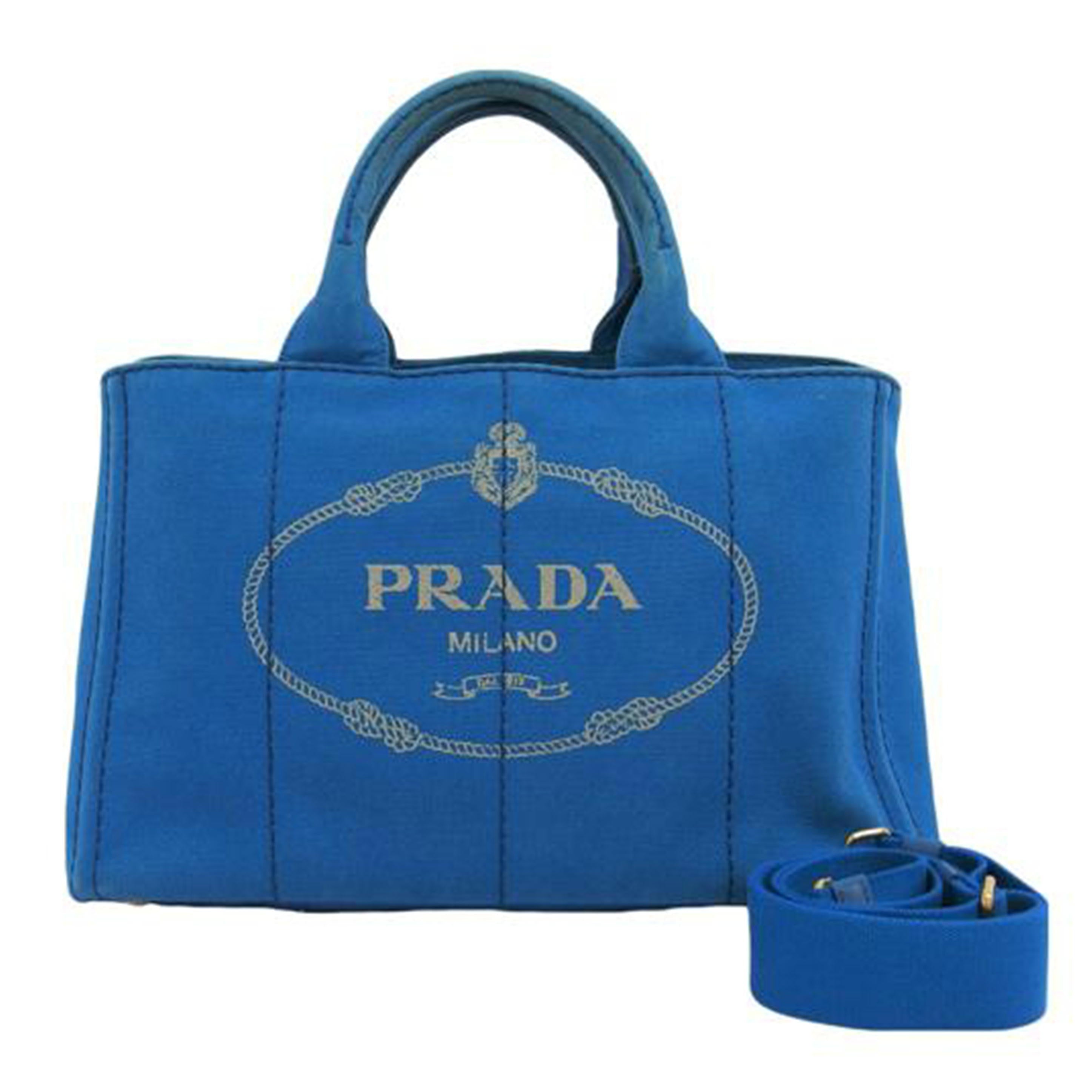 PRADA プラダ キャンバス ハンドバッグ ショルダーバッグ/カナパ/2WAYトートバッグ/ブルー//204/Bランク/04