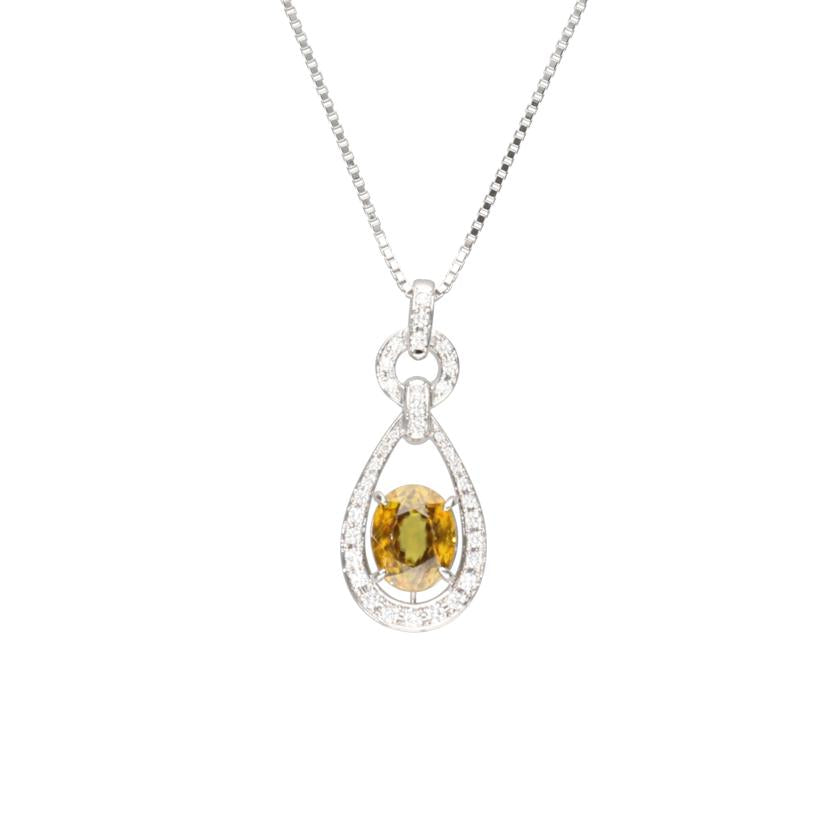 /◎ PT900スフェーンダイヤネックレス2.90/D0.32ct//Aランク/75